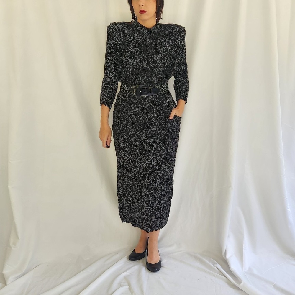 80sโ Black and White Polka Dot Dress